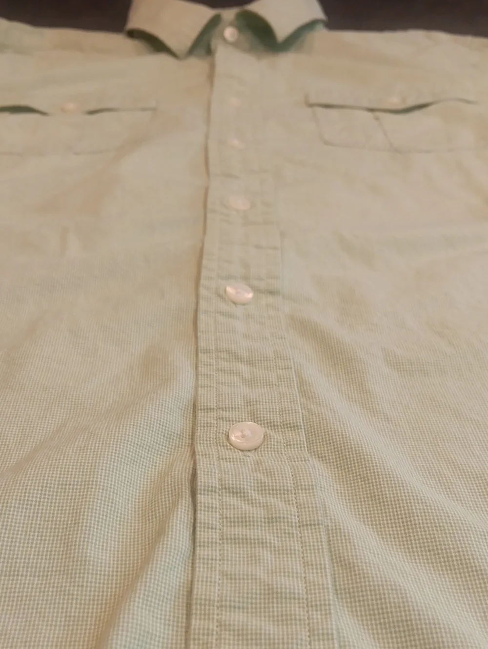 Banana Republic Soft Wash Utility Button Down Shirt Sage Green Large